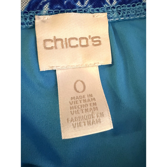 Chicos Midi Skirt Womens Size 0 US Large Blue Patchwork Print Bohemian - Picture 4 of 7